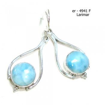 925 silver sea blue Larimar casual earrings